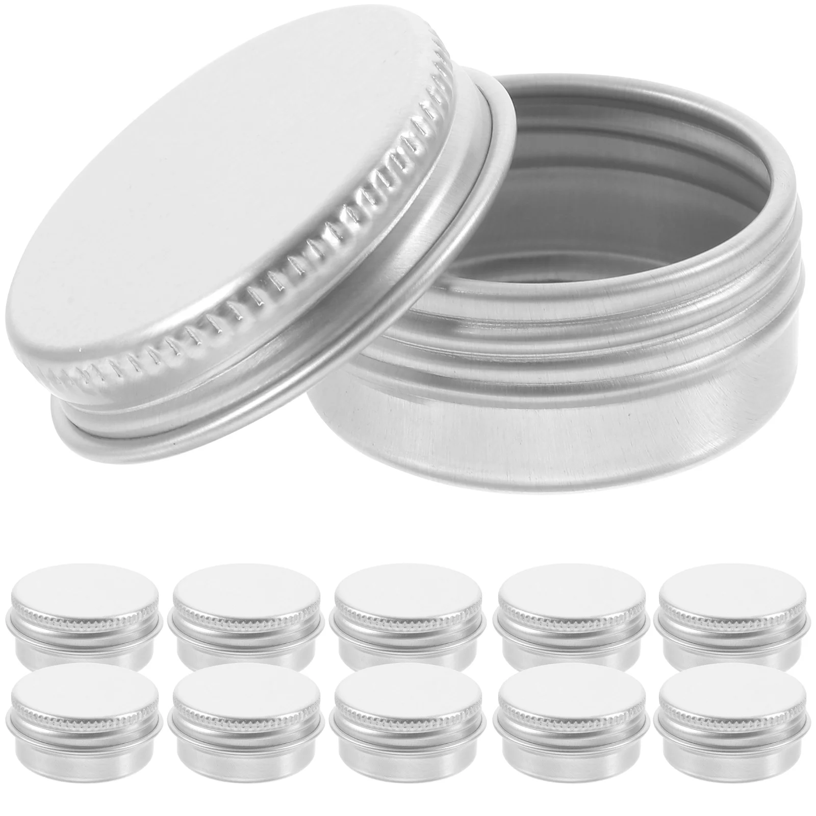 

50 Pcs Kit Round Aluminum Box Jars with Lids Cream Container Products Silver Cosmetics Holder Man Face Lotion