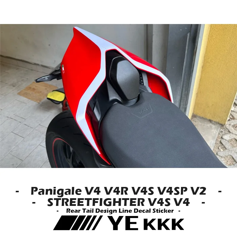 

For Ducati Panigale V4 V4R V4S V4SP V2 Streetfighter V4 V4S Rear Tail Design Line Decal Sticker New Design