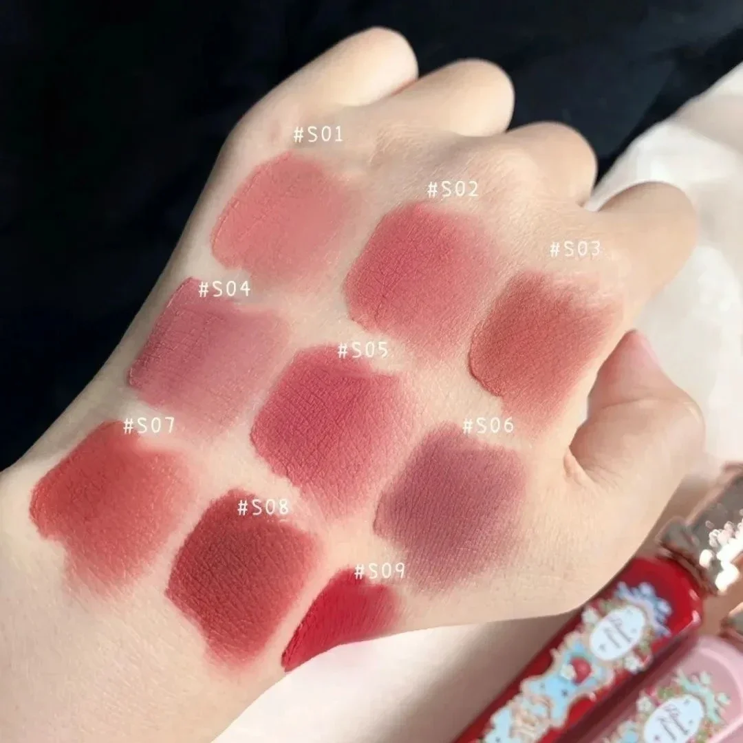 フラワーノウズ ストロベリー ロココ マットリップクリーム ヴィーガン 防水 長持ち リップティント 軽い ブラウルティント 女性 女の子向け