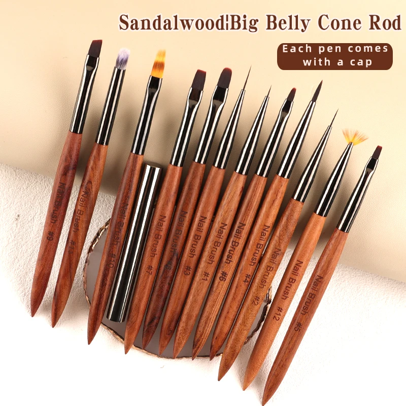 

3/5/6/12pcs Nail Art Brushes Set Nail Liner Brush Nail Painting Pen Acrylic UV Gel Brushes Sandalwood Handle Manicure Tools