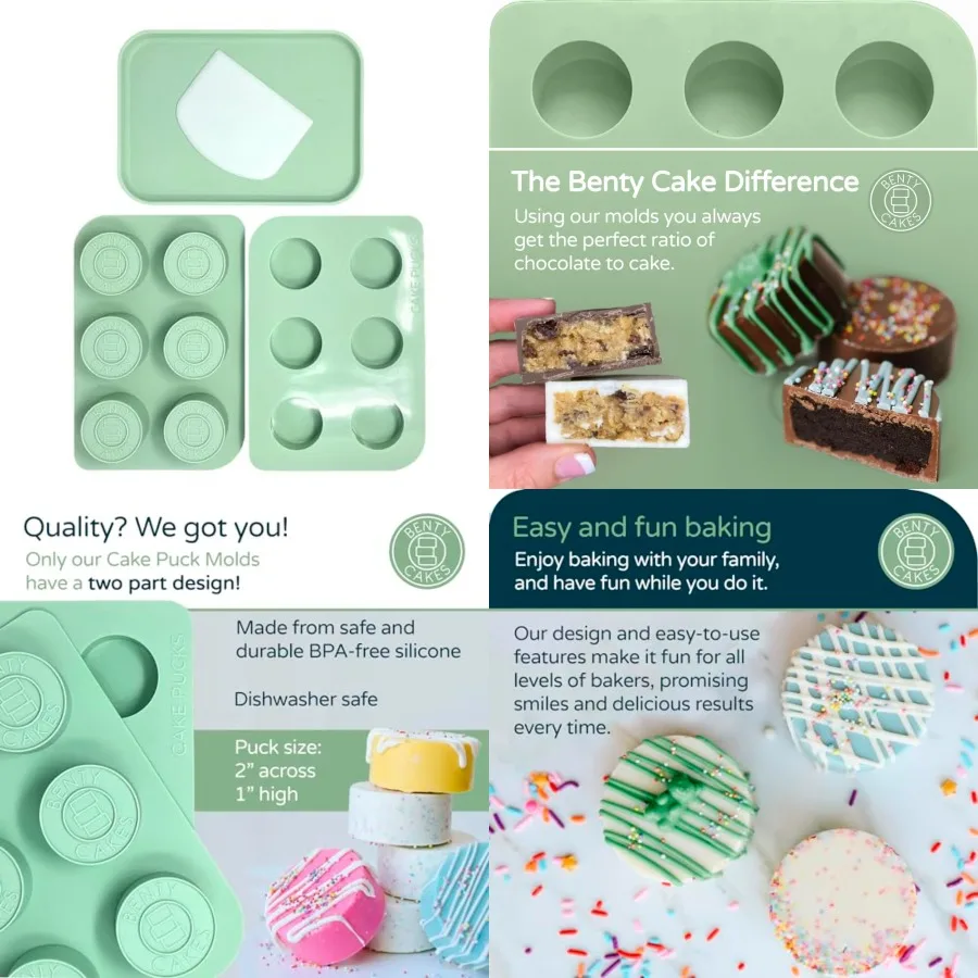 

The Cake Puck Mold Better than a Cake Pop Make Chocolate Covered Desserts BPA Free Silicone Includes 1 Mold, 1 Plastic Tray and