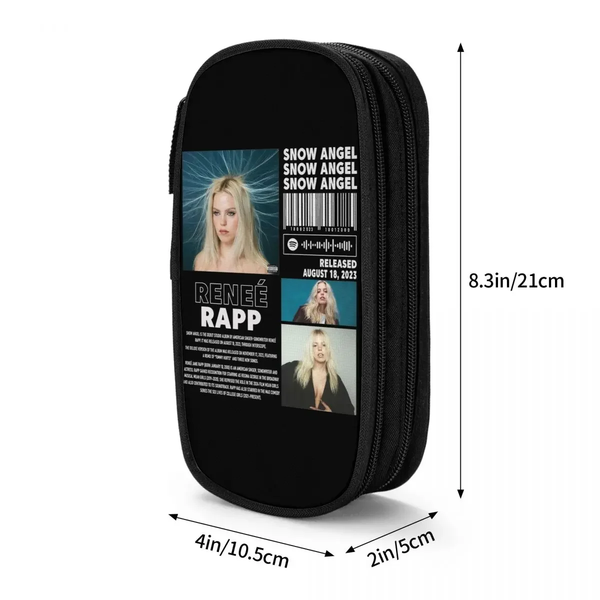 Sneeuwengel Renee Rapp Album jaren '90 Zanger Etui Leuke Penhouder Tas voor Student Grote Capaciteit Kantoor Rits Etuis