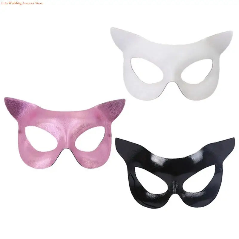 G92D Halloween Masquerades Essential Plastic Cats Face Cover Party Costume Accessory