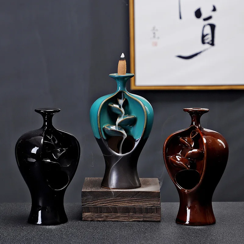 Ceramic Vase source reflux Furnace pendent Home decoration incense table base-Creative high ground Water Stream reflux Furnace - Buddha Tea Room zen Room Room