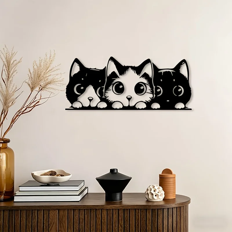 CIFBUY Metal Wall Art Cat House Number Sign Vintage Iron Plaque Decor for Home Outdoor Fence Garden Farmhouse Wall Hanging Decor view 2