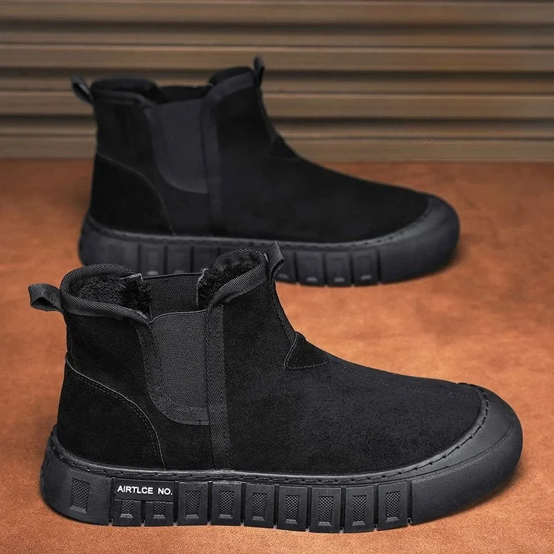 

​Men's Winter Warm Mid Calf Cotton Shoes Fleece Lined Thickened Slip Resistant Northeast Design​