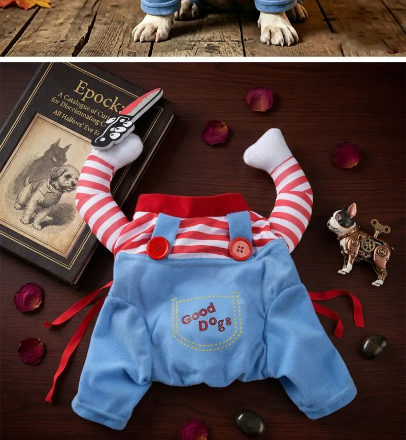 Heißer Verkauf Halloween Haustier-Cosplay-Kostüm Lustiges Gruseliges Outfit Horror-Stil Hunde-Verkleidungskleidung für Große Hunde Party-Bekleidung – Detail 9