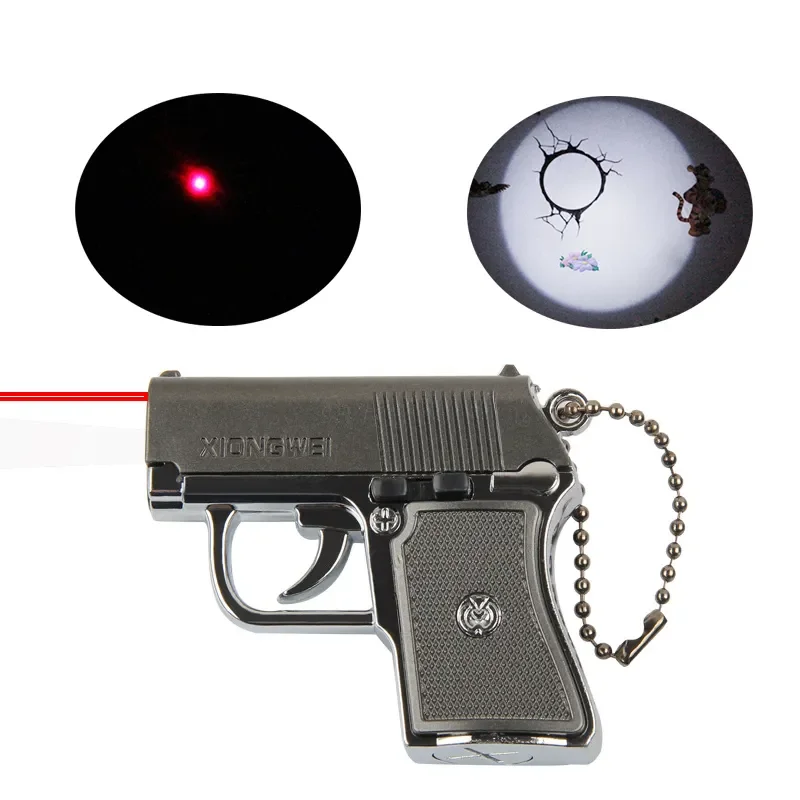 

Multifunction Gun Model Flashlight Lighting Laser Infrared Multi-function Key Chain Cat Toy Outdoor EDC Tools