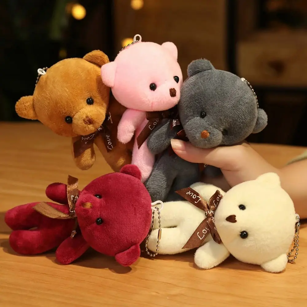 Kawaii Stuffed Animals Bag Pendant Animal Dolls Keyring Soft Toy Bear Plush Toy Plush Pendant Tie Bear Doll Bear Plush Keychain