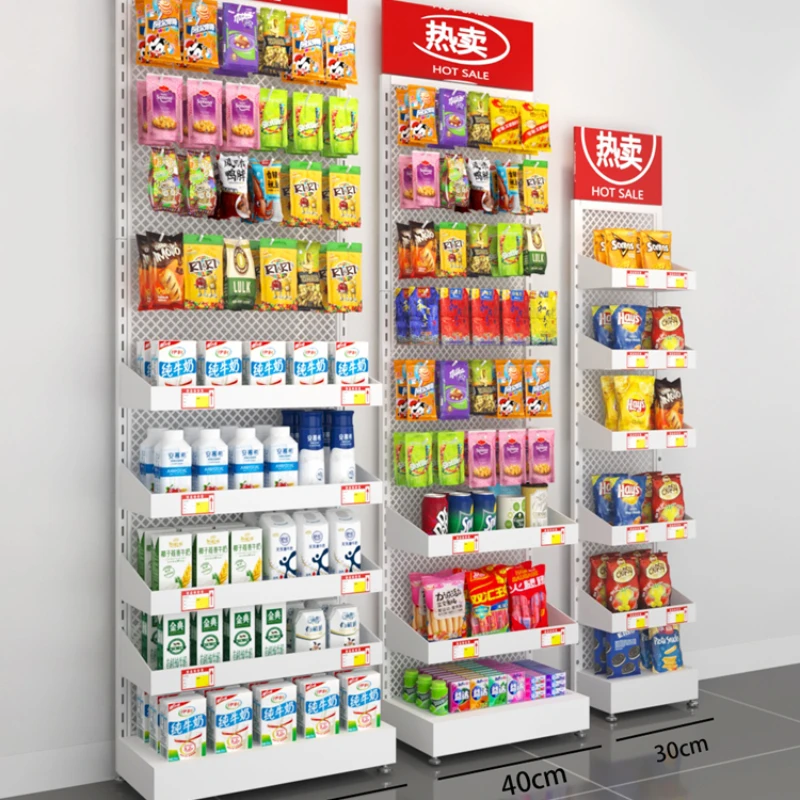 Supermarket shelf snack shop hook column display shelf chewing gum beverage shelf pharmacy end adjustable.