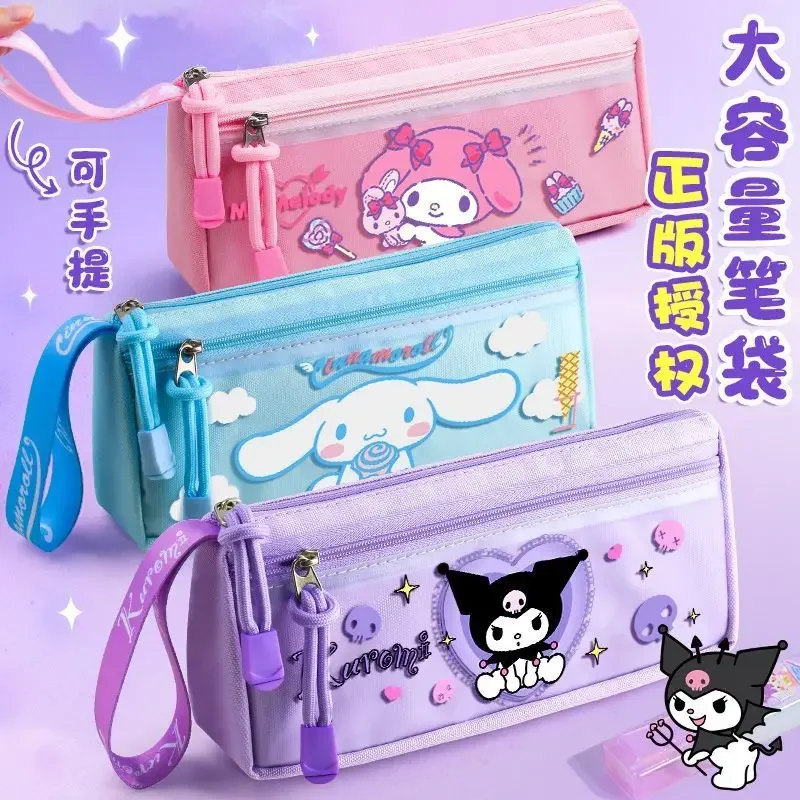 Sanrio Kawaii Black Beauty Cinnamoroll Melody School potlood tas grote capaciteit potlood tas benodigdheden briefpapier cosmetische tas cadeau