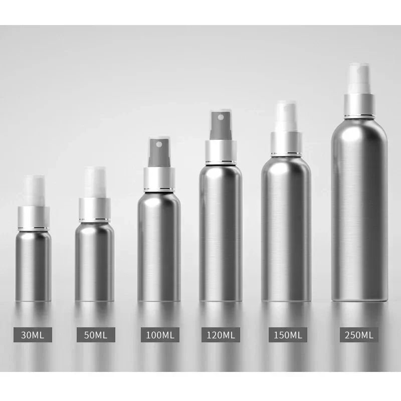 Aluminum Empty Spray Bottle Mini Travel Refillable Perfume Cosmetic Container Sprayer Atomizer 30ml/50ml/100ml/120ml/150ml/250ml