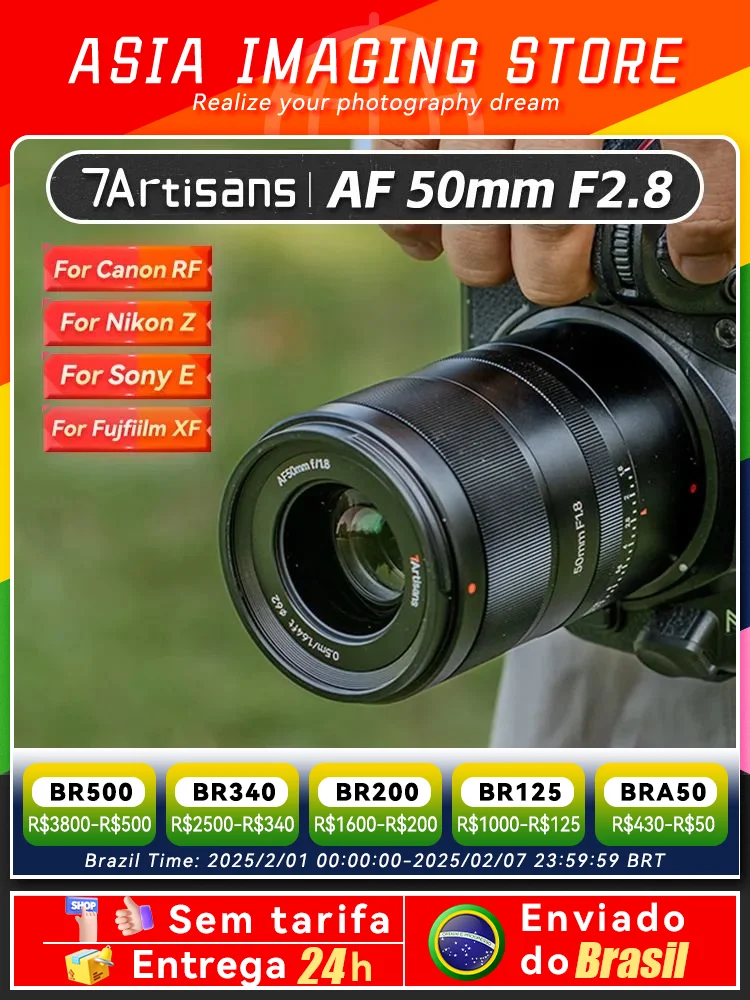 Do Brasil 】 7Artisans AF 50mm F1.8 Full Frame Mirrorless Camera AutoFocus Lens for Sony A7IV A7III Nikon Z 7 Artisans 50 1.8