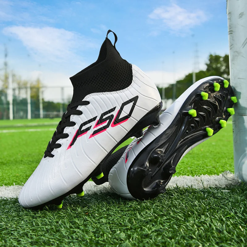 

Men's HIgh-Top Best Quality Soccer Shoes Professional Training Durable Football boots Outdoor Grass Anti-Slip Soccer Shoes