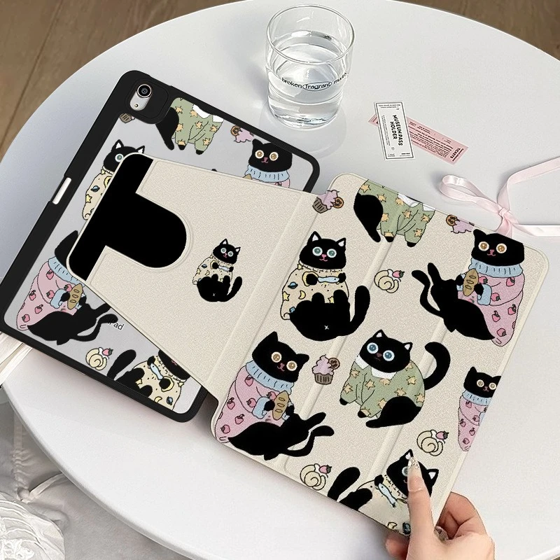 حافظة كمبيوتر لوحي لطيفة على شكل قطة لهاتف هواوي ميت باد برو ميت باد SE 11 بوصة حافظة أكريليك 2025 MatePad 11.5 MatePad 11.5 بوصة غطاء 11.5 بوصة Air 12 بوصة