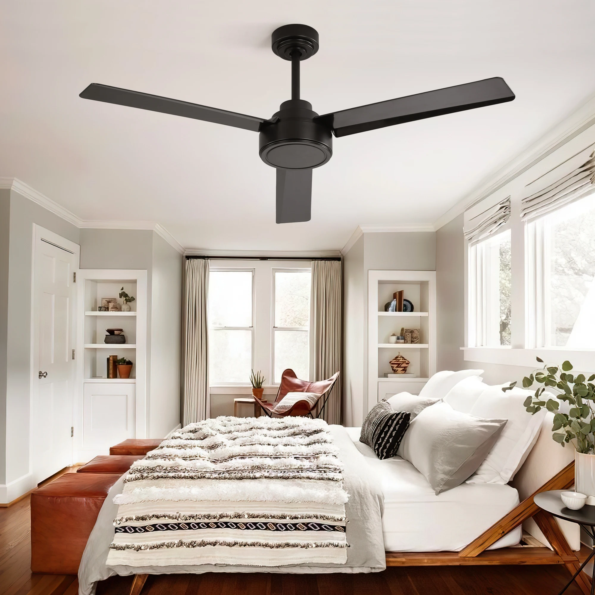 Sofucor  52-inch DC 6-Speed Wind Ceiling Fans With Remote Control Without Light Home Fan