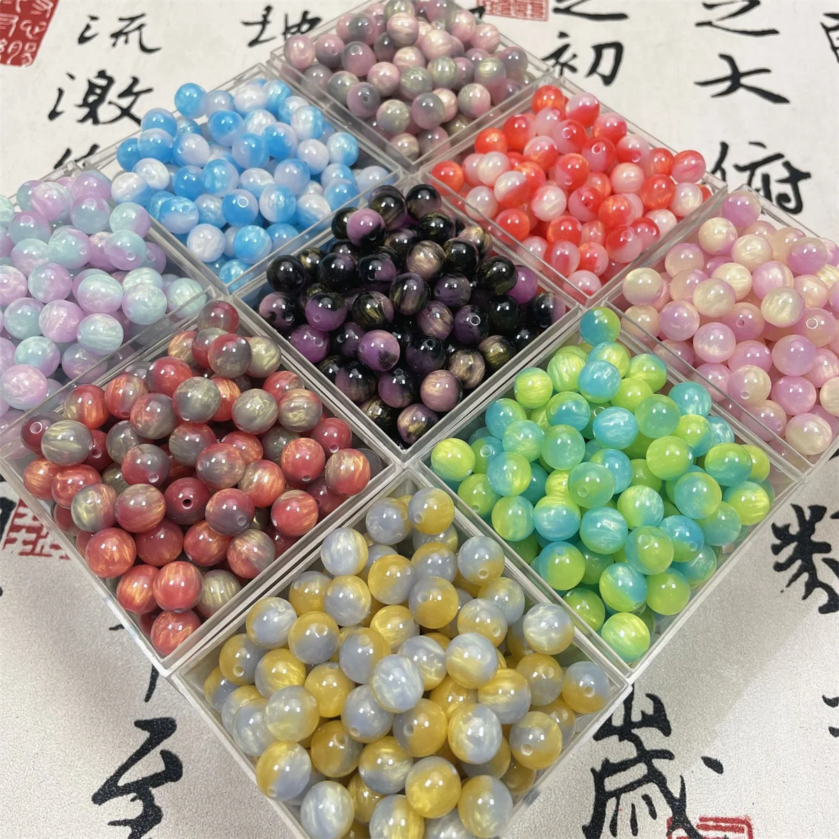 CH34 10mm Round Lovely Beads Beautiful Girl Handmade Diy Beaded Korean Fashion Bracelet Hair Ring Accessories Beads Material