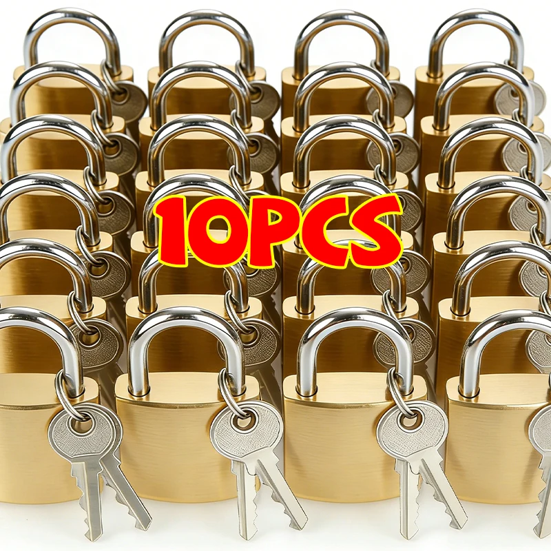 10/1PCS Mini Candados de Cobre con Llaves para Maletas, Mochilas, Cuadernos, Armarios Domésticos, Candados de Seguridad al por Mayor