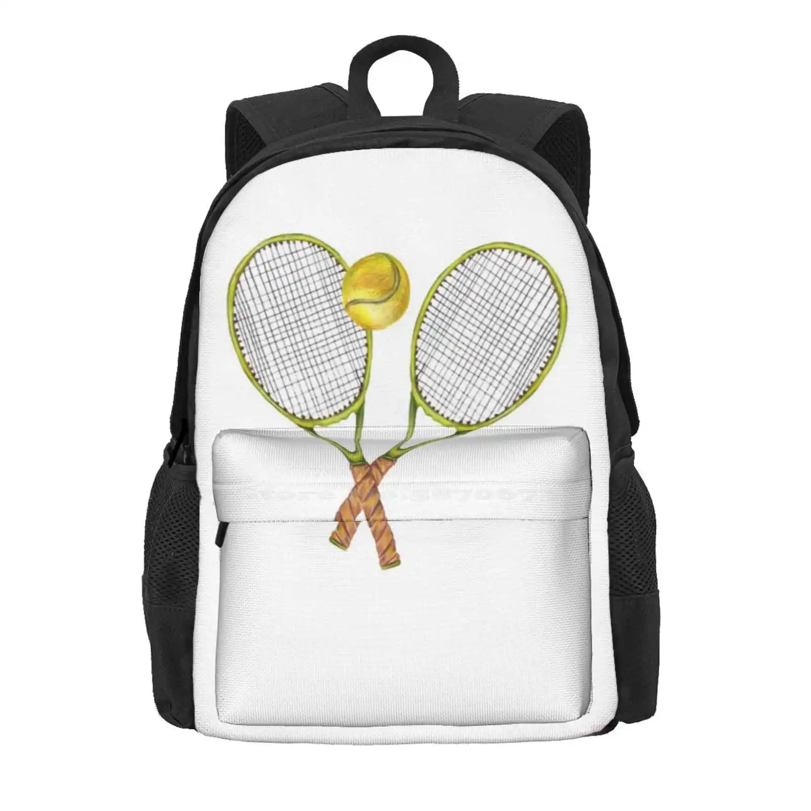 Two Tennis Rackets With Tennis Ball Hot Sale Schoolbag Backpack Fashion Bags Racket Ball Icon Isolated Activity Green Tennis