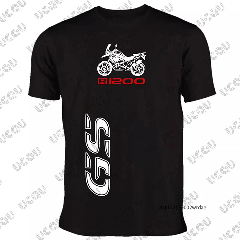 

2025 Summer New Men's GS R1200 Printed Motorcycle T Shirt Cotton Short Sleeve O Neck Casual Tees Sports Streetwear Unisex Tops
