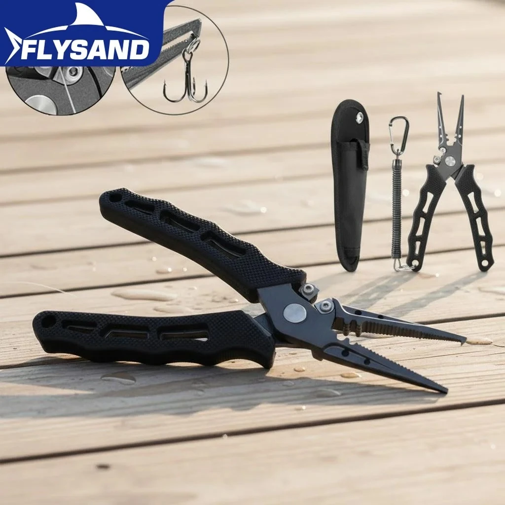 

Высококачественные 7-дюймовые рыболовные плоскогубцы из кованой нержавеющей стали, многофункциональные, с ножницами, кусачками для лески и открывателем колец