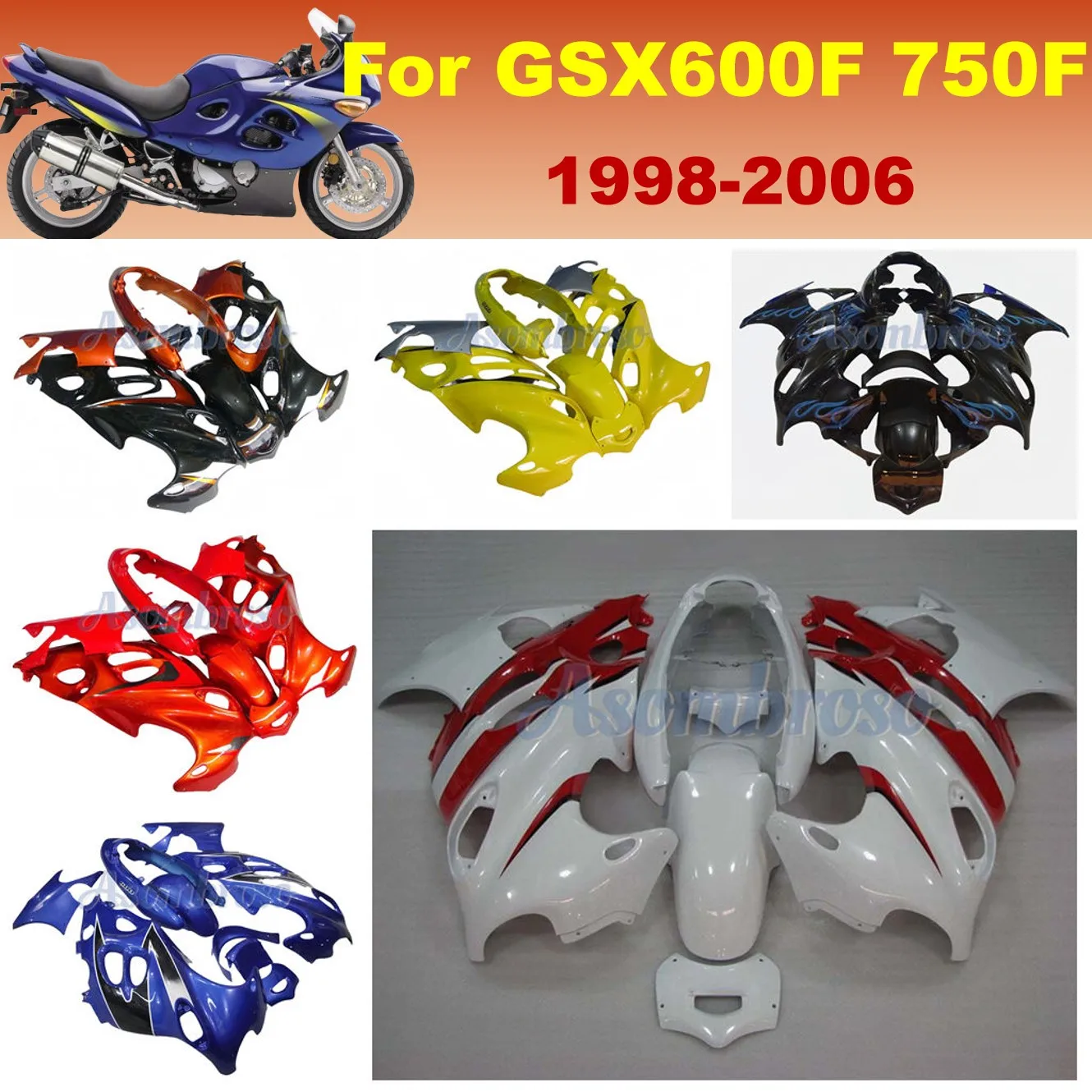 Custom Fairing kit For Suzuki GSX600F 2003 2004 2005 2006 gsx 600f Red White fairings set GSX750F 03-06