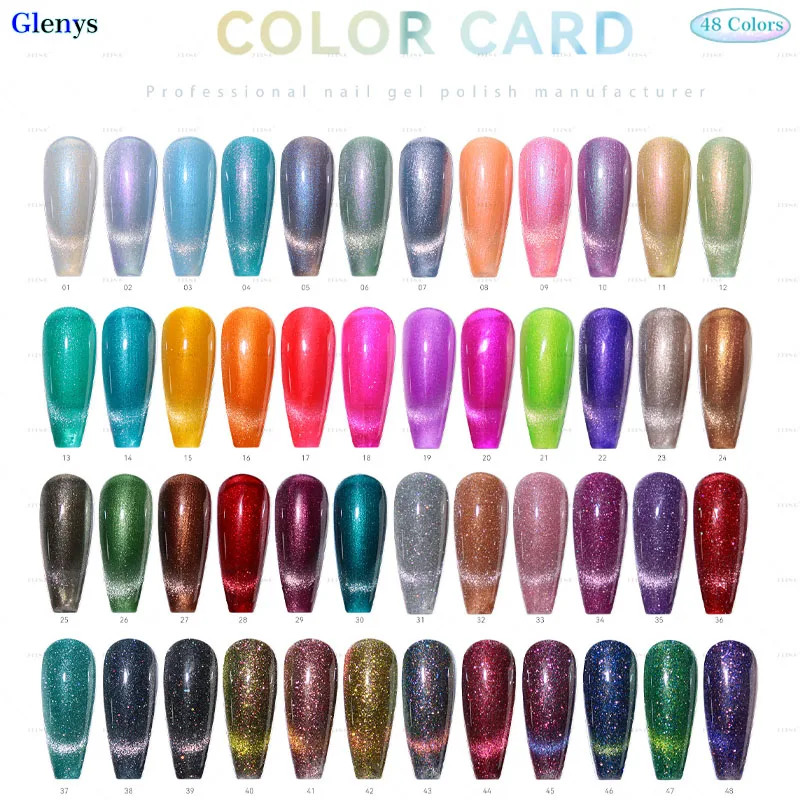 Glenys48 Galaxy Diamond nail polish Gel Popular New Semi permanent Soaking gel UV LED Nail Salon Nail Art Clearcoat Set