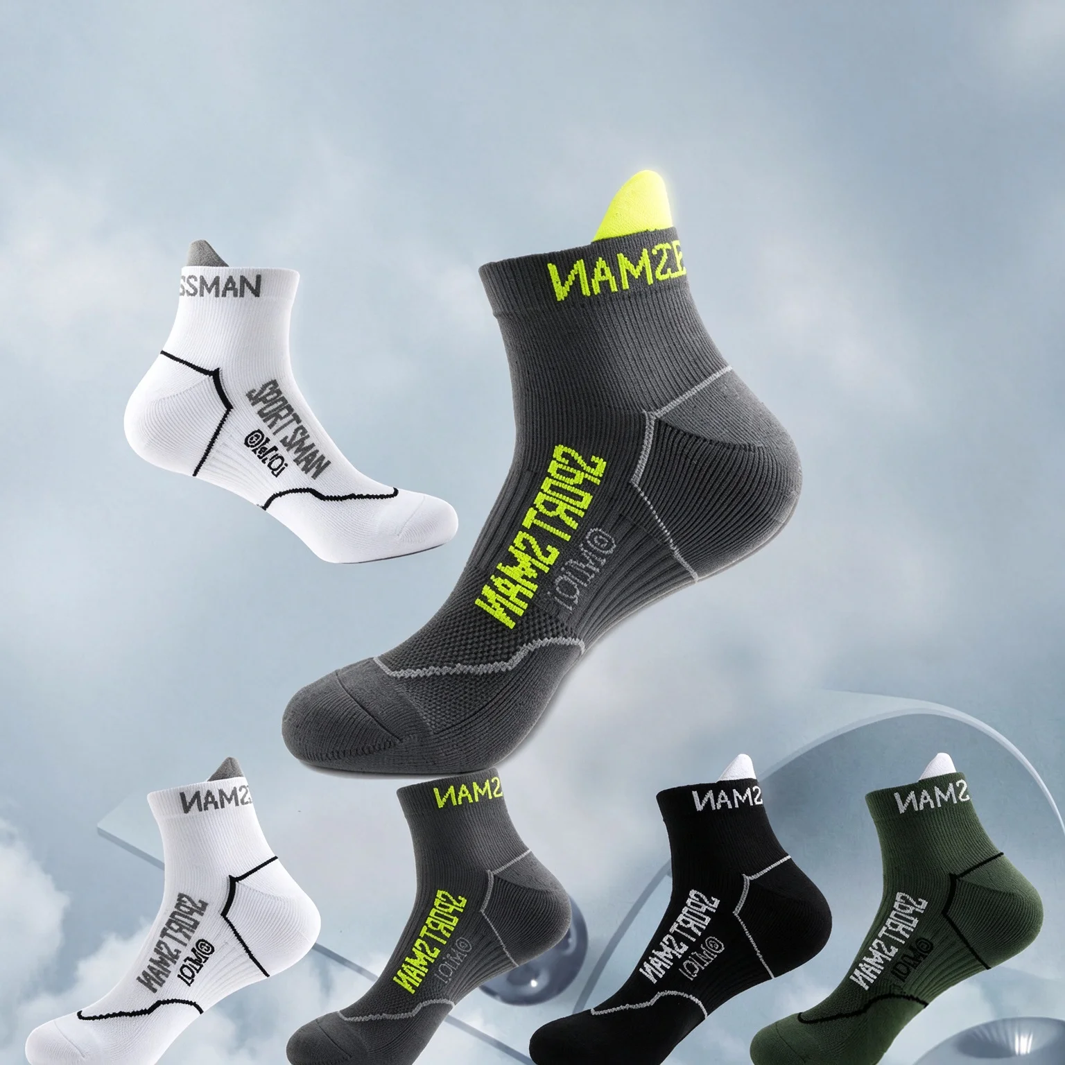 Men Women Professional Compression Sports Socks, Terry Cushioned Bottom Arch Support Athletic Socks, Breathable Anti-slip Runnin