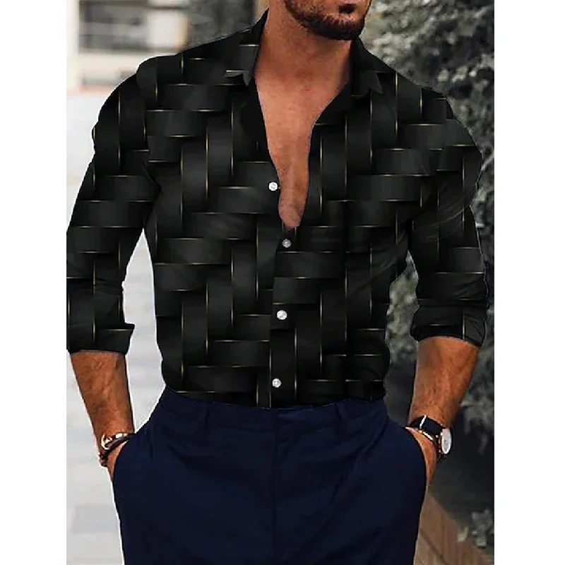 2023 Hawaiian Single Breasted Men’s Shirt 3D Printed Casual Men’s Oversized Shirt Long Sleeve Designer Clothing Men’s Shirt Tops