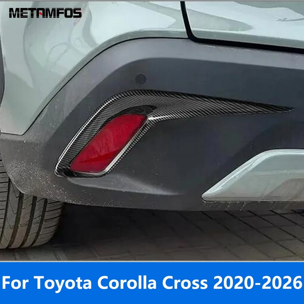 

For Toyota Corolla Cross 2020-2022 2023 2024 2025 2026 Chrome Rear Fog Light Lamp Cover Trim Foglight Eyelid Eyebrow Accessories