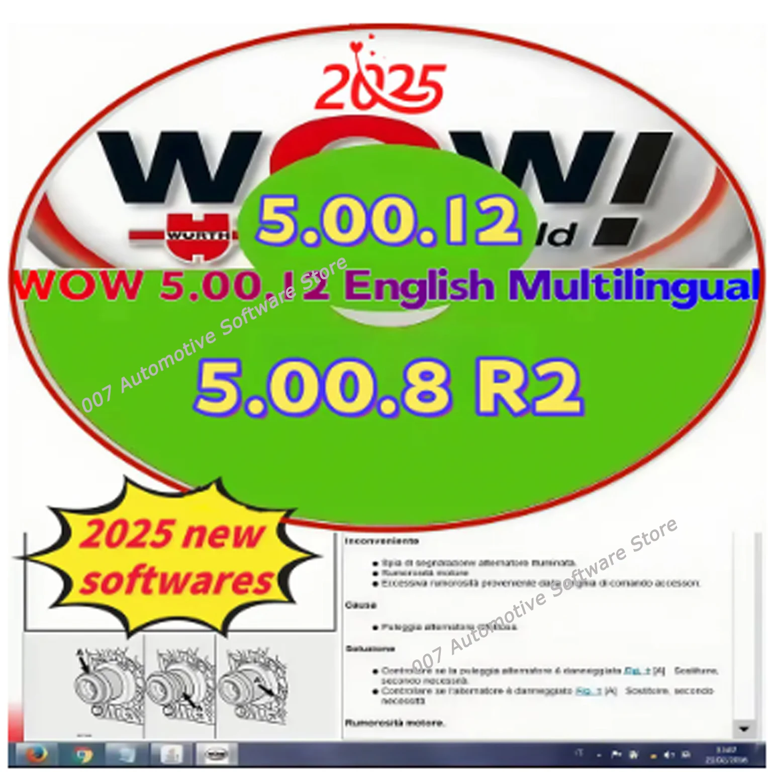 2025 NEW Wurth WOW 5.00.12 And HAYNES pro Vivid 2015.1 Automotive Diagnostic & Repair Software Multilingual Version