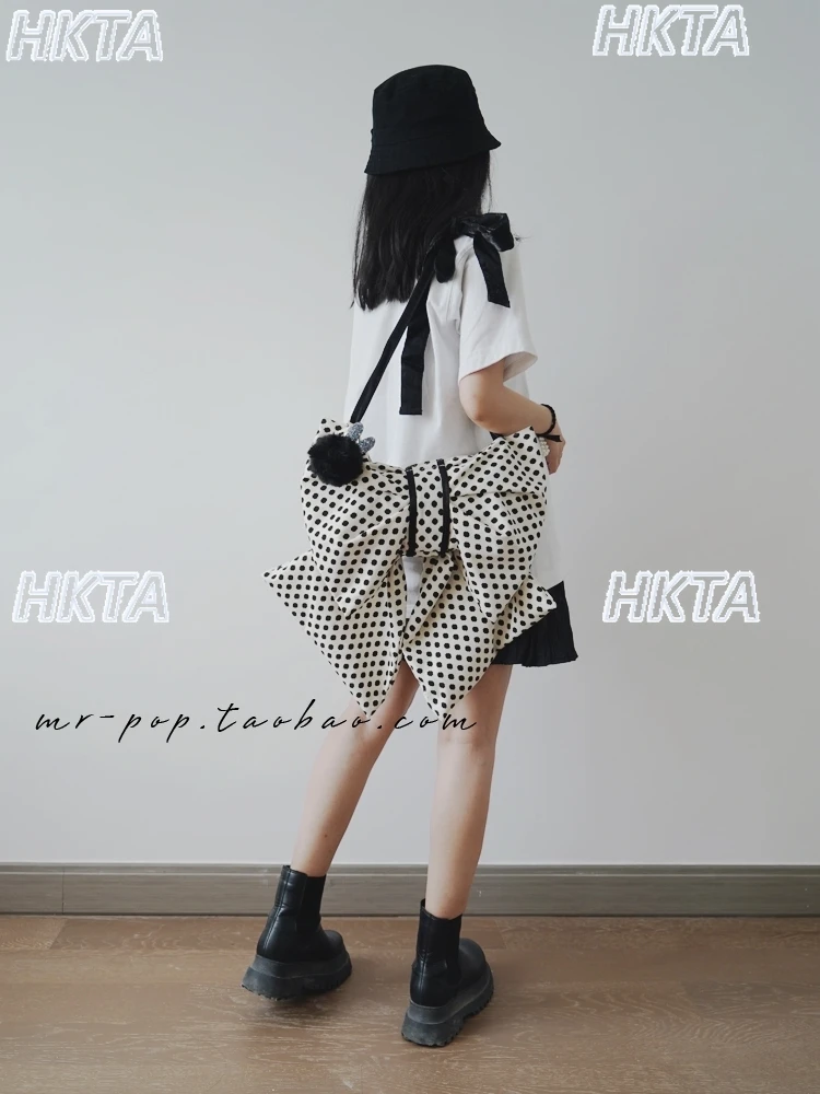 

Fashion Big Bow Crossbody Personality Backpack Bag Women Temperament Sweet and Cool Large Capacity Canvas Tote Bags for Girls