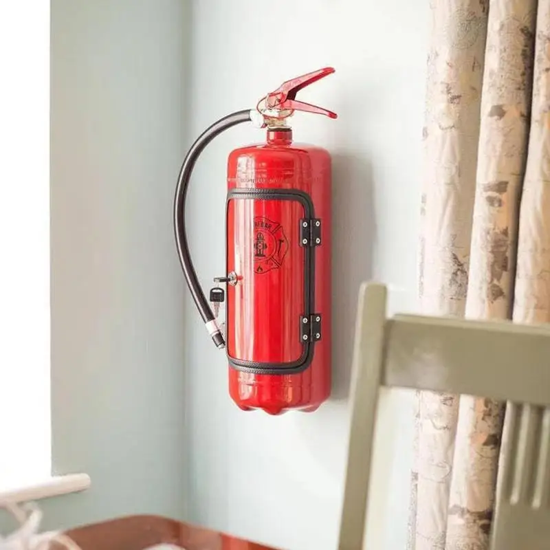 Fire Extinguisher Shape Wine Cabinet Mini Bar For Whiskey Lovers Wine Cabinet Desktop Decoration Creative Novelty Bar Cabinet