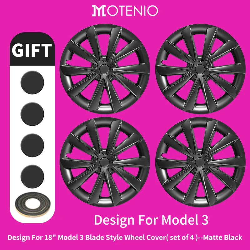 4-delige Set 18 Inch Arachnid Stijl Wieldeksels voor TESLA Model 3 (2017–2023) – Alleen voor Model 3