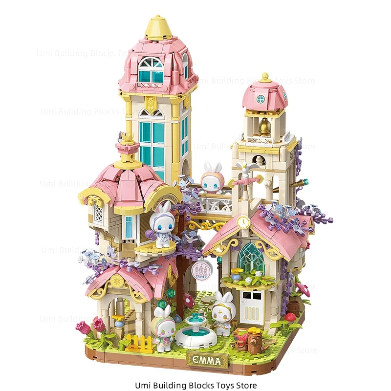 EMMA Secret Forest Dream Castle Klocki konstrukcyjne Zabawka uliczna Model Dekoracje na biurko Prezenty świąteczne dla dzieci