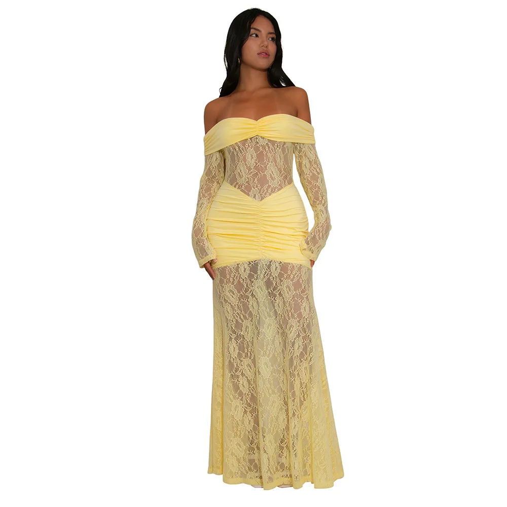 

Элегантные кружевные африканские платья Дашики для женщин, осенние африканские вечерние платья с длинными рукавами, длинные платья макси, платья Анкары