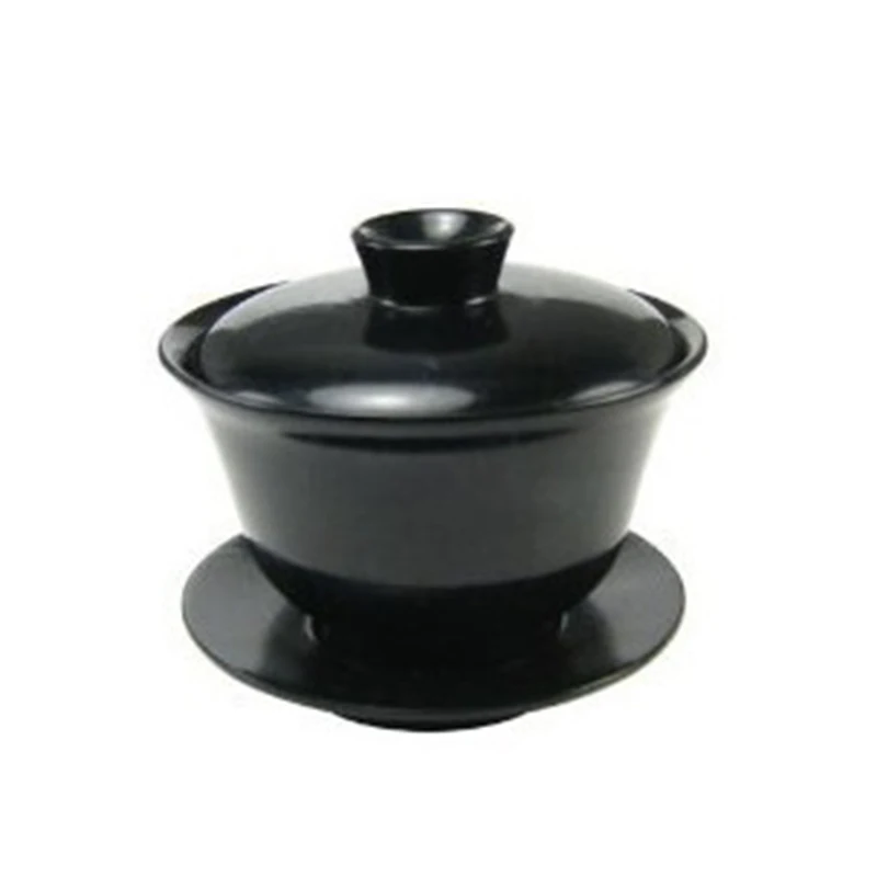 Natural Black Green Jade Gaiwan Gongfu Teaware Jadeite Tea Cup Jewelry Fine Jades Stone Hand Carved Cover Bowl Health Teacups