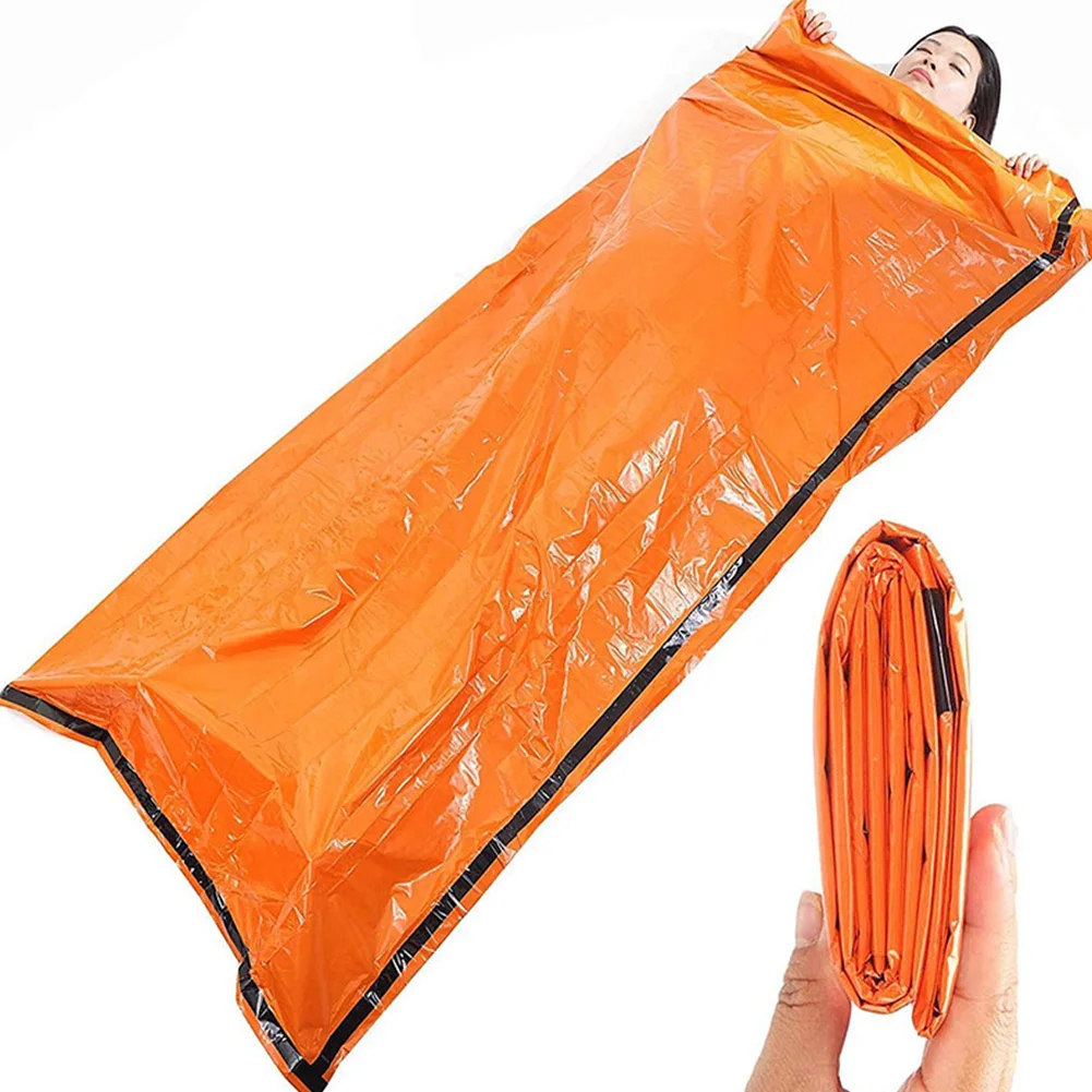 Emergency Sleeping Bag Waterproof Thermal Sack Portable Emergency Blanket Keep Warm Sleeping Bag Camping Survival Accessories