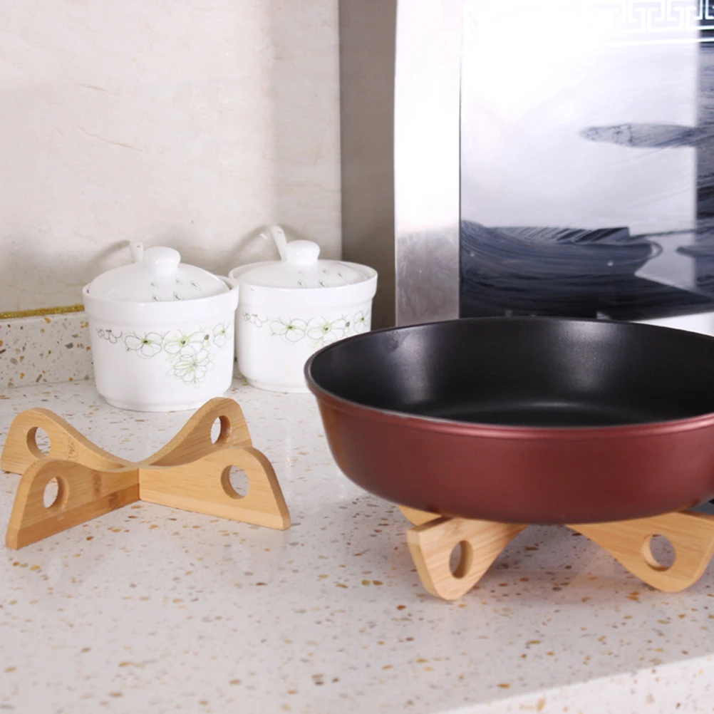 

1pc Bamboo Pot Rack Eco-Friendly Double Sided Dish Shelving Kitchen Cooling Rack Tableware Holder For Cups Plates Bowls Wood