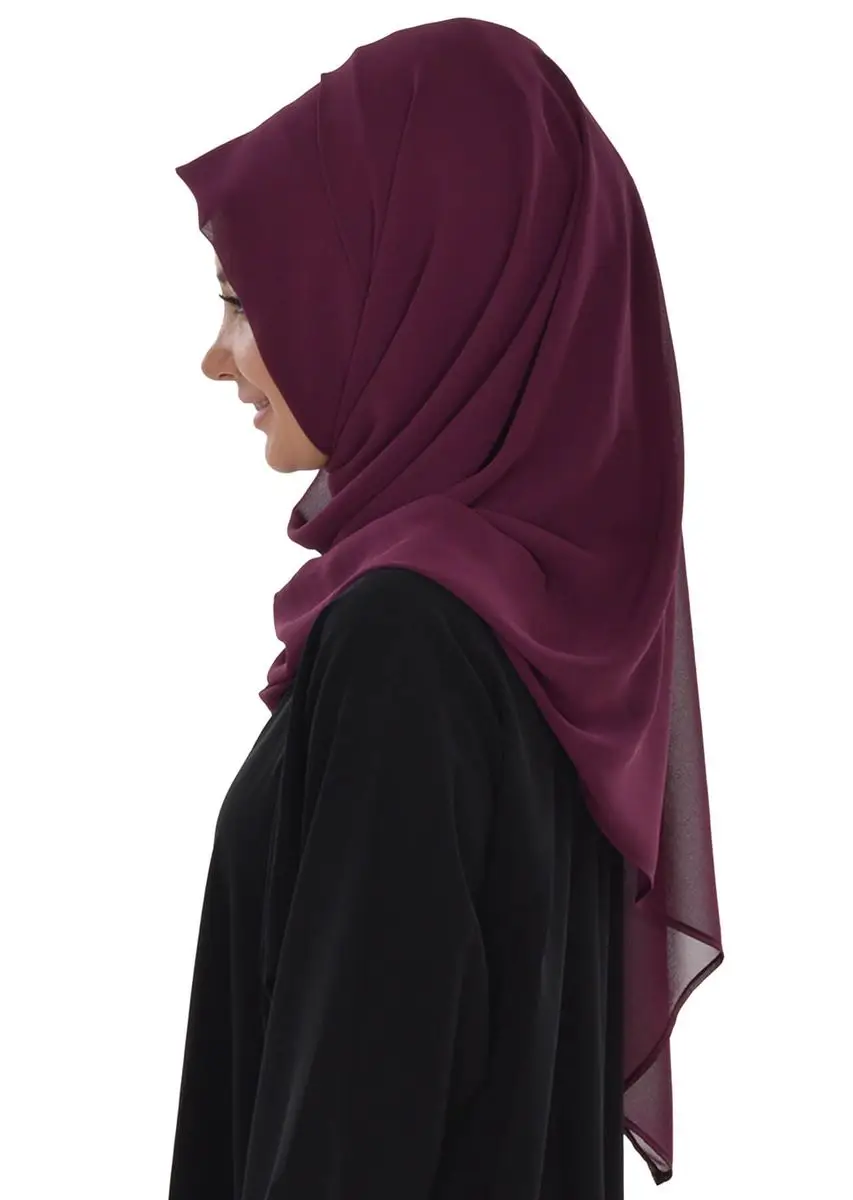 Classic design practical chiffon shawl plum