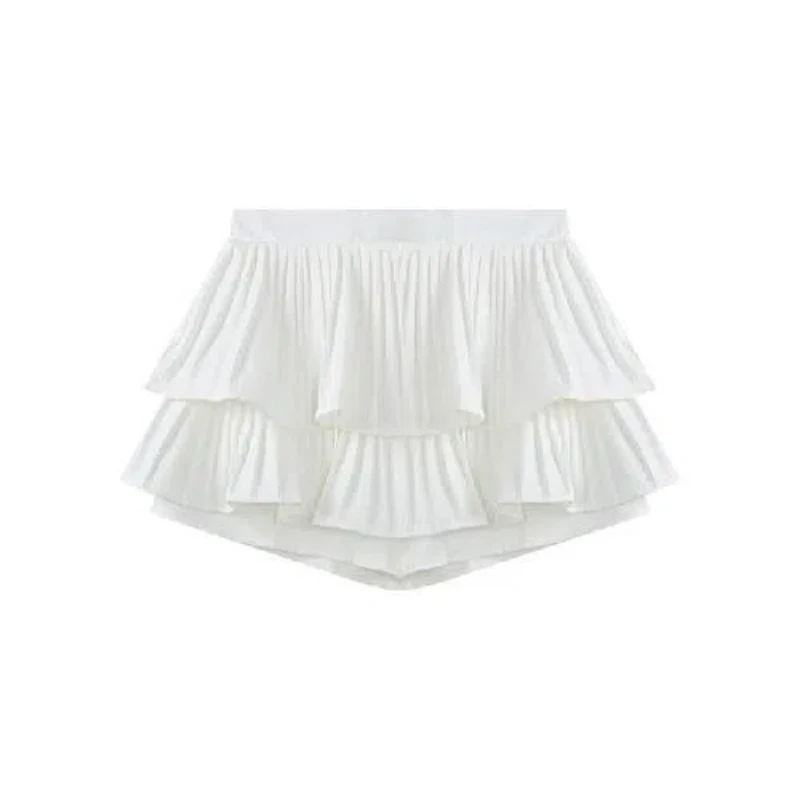 New Sweet Pleated All-match Half Skirt Summer High Waist Loose Solid Color Youth Fashion Cake Skirt Casual Korean Women Clothing