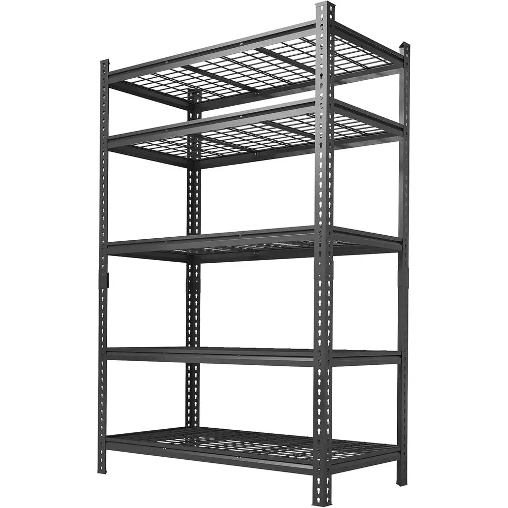 

Adjustable 5-Tier Heavy-Duty Metal Shelving Unit for Garage, Kitchen, Pantry, 48W × 24D × 72H