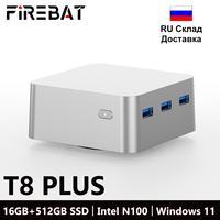 FIREBAT T8 PLUS Mini PC Gamer Intel N100 CPU Windows 11 Mini PC Gaming LPDDR5 16GB RAM 512GB SSD WIFI5 BT4.2 Desktop Computer