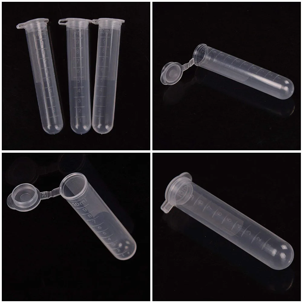 

200pcs Tubes 10ml Polypropylene Pp Laboratory Science Test Vials Liquid Measurement Transparent