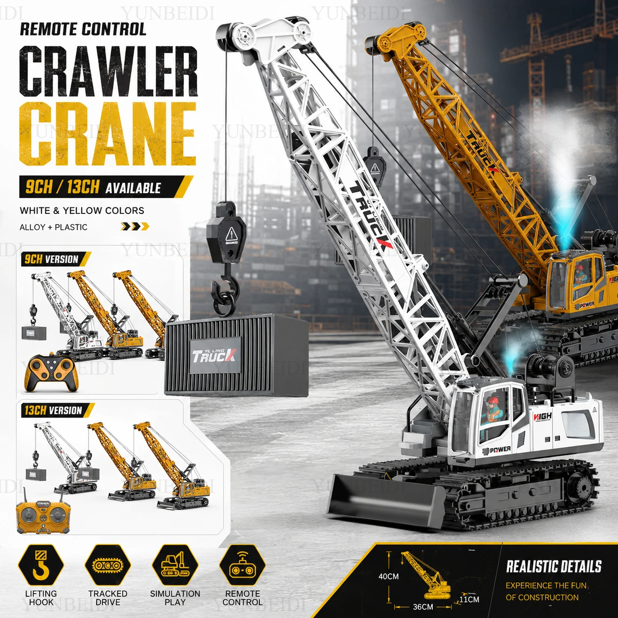 Crane Claw Motor - Grúa de Control Remoto 9CH/11CH/13CH/15CH, Grúa