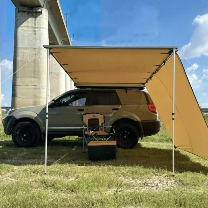 Bt SellingCar Side Roof Top Tent  Black Ox Cloth Canopy Portle Sunsh Outdoor SUV Off-Road WaterproofHigh Quality