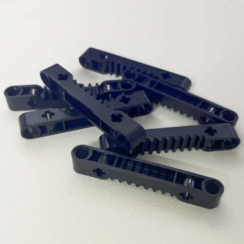 87761 Gear Rack 1 x 7 Axle Pin Holes Bricks Collections Bulk Modular GBC Toy For Technical MOC DIY Buildings Blocks  Compatible