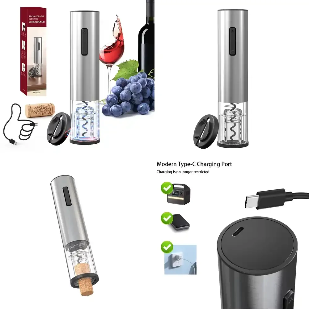 

Mysticlejoy Rechargeable Type-C Electric Bottle Opener for Kitchen and Bar Electric Wine Bottle Opener KP3P-372101KA