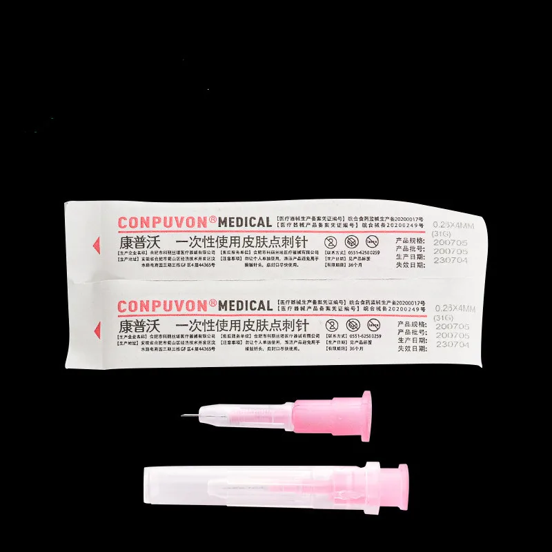 Nano Skin Injection Needle 34g 1.5/4mm/ Adjustable 31g 4mm/ Sterile Skin Gel Injection Microneedle