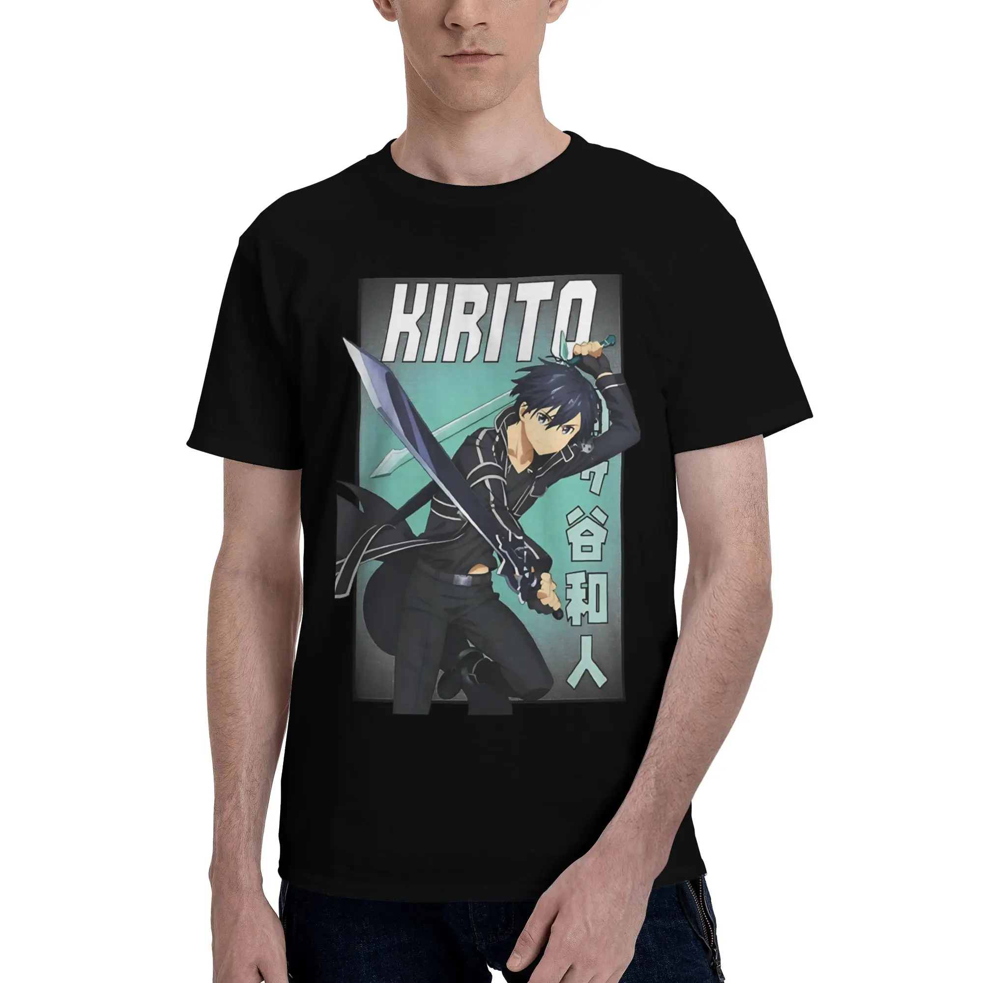 Kirito Funny 100% Cotton T-Shirt Bandai SAO Tees Tops For Men